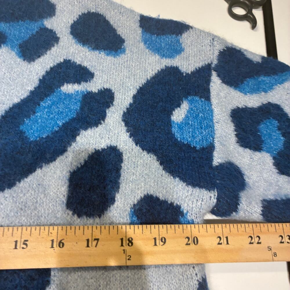Zara Blue Mock Neck Animal Print Sweater Sz Small - Picture 7 of 9